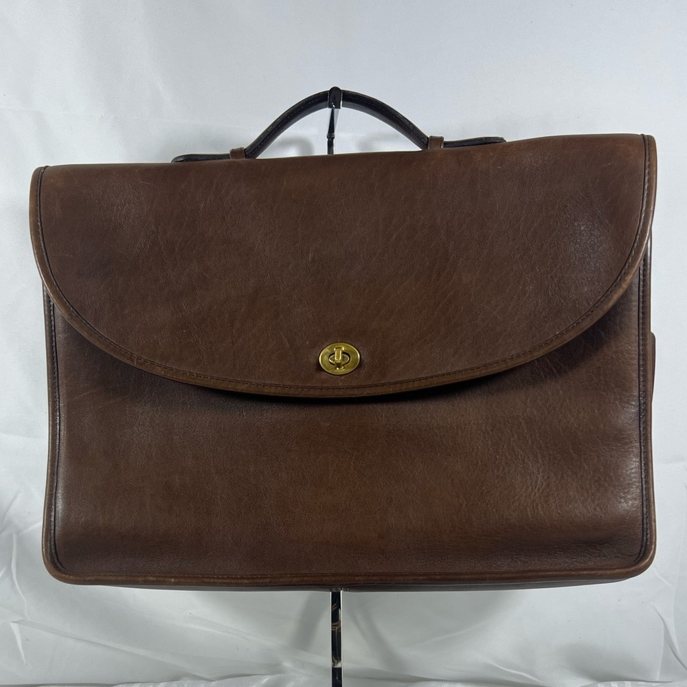 4045: Vintage Coach Brown Glove Tanned Leather Briefcase